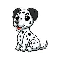 schattig dalmatiër hond tekenfilm zittend vector