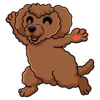 schattig speelgoed- poedel hond tekenfilm wandelen vector