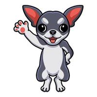 schattig chihuahua hond tekenfilm golvend hand- vector