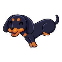 schattig dashund hond tekenfilm rennen vector