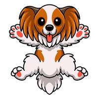 schattig papillon hond tekenfilm poseren vector