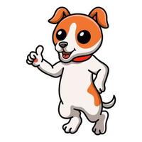 schattig jack russel hond tekenfilm geven duim omhoog vector