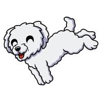 schattig bichon frise tekenfilm jumping vector