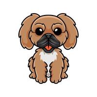 schattig weinig pekingese hond tekenfilm vector