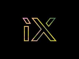 ix brief logo met kleurrijk regenboog structuur vector. pro vector