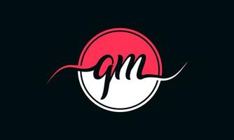 eerste qm brief logo met binnen cirkel in wit en roze kleur. pro vector. vector