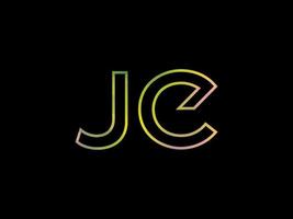 jc brief logo met kleurrijk regenboog structuur vector. pro vector. vector