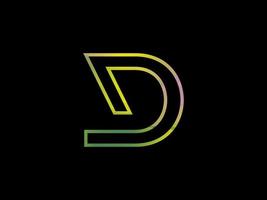 d brief logo met kleurrijk regenboog structuur vector. pro vector. vector