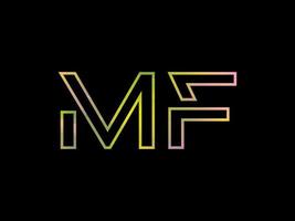 mf brief logo met kleurrijk regenboog structuur vector. pro vector. vector