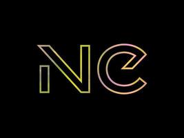 nc brief logo met kleurrijk regenboog structuur vector. pro vector. vector