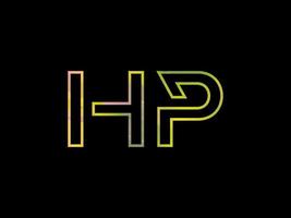 hp brief logo met kleurrijk regenboog structuur vector. pro vector