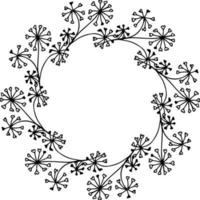 vector illustratie van een bloemen ornament in zwart en wit kleuren