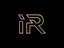 ir brief logo met kleurrijk regenboog structuur vector. pro vector