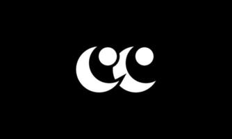eerste brief cc logo ontwerp in zwart achtergrond. pro vector. vector