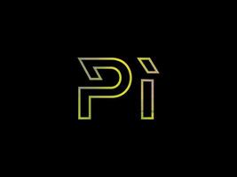 pi brief logo met kleurrijk regenboog structuur vector. pro vector. vector