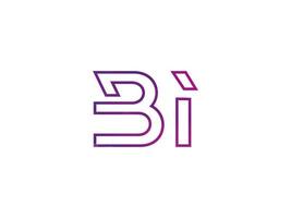 bi brief logo met kleurrijk regenboog structuur vector. pro vector. vector