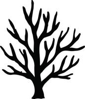 vector illustratie van een koraal ornament in zwart en wit kleuren