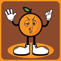 vector illustratie van een tekenfilm oranje karakter met poten en armen