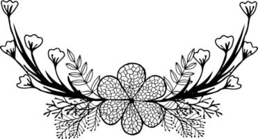 vector illustratie van een bloemen ornament in zwart en wit kleuren