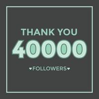 dank u banier voor sociaal 40k vrienden en volgers. dank u 40000 volgers vector
