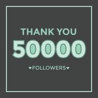 viering 50000 abonnees sjabloon voor sociaal media. 50k volgers dank u vector