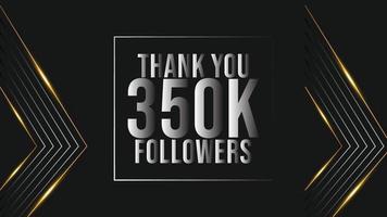 dank u banier voor sociaal 350k vrienden en volgers. dank u 350000 volgers vector