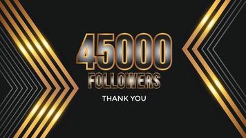 gebruiker dank u vieren van 45000 abonnees en volgers. 45k volgers dank u vector