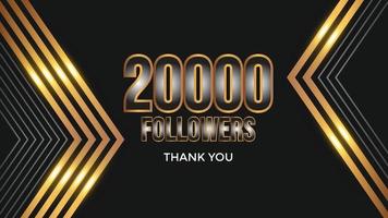 gebruiker dank u vieren van 20000 abonnees en volgers. 20k volgers dank u vector