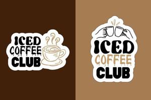 bevroren koffie stickers vector ontwerp Aan kleurrijk achtergrond