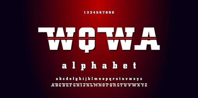 modern alfabet doopvont en nummer. modieus alfabet brieven. vector