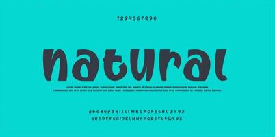 modieus alfabet brieven. typografie toekomst creatief ontwerp concept fonts en nummers. vector illustratie.