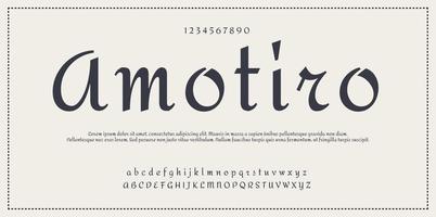 modieus alfabet brieven. typografie toekomst creatief ontwerp concept fonts en nummers. vector illustratie.