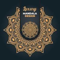 luxe sier- en bruiloft mandala ontwerp en Islamitisch achtergrond in gouden kleur vector