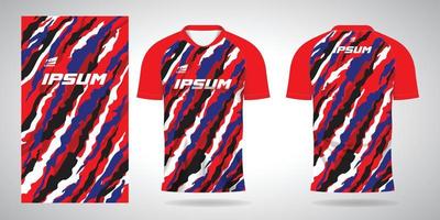 blauw rood zwart wit overhemd sport- Jersey sjabloon voor team uniformen en voetbal vector
