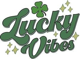 Lucky gevoel st Patrick dag klaver retro Lucky Dames Iers t overhemd ontwerp vector