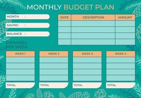 vector illustratie van maandelijks begroting plan. begroting planning sjabloon.