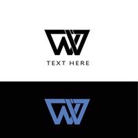 wv eerste brief logo ontwerp vector