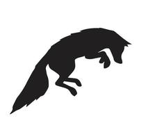 vector hand- getrokken tekening zwart vos silhouet