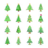 pak van Kerstmis bomen vlak illustraties vector