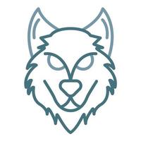 wolf lijn twee kleur icoon vector