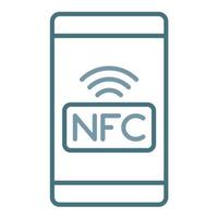 nfc lijn twee kleuren icoon vector