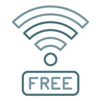 gratis wifi lijn twee kleuren icoon vector