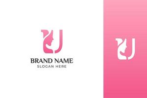 brief schoonheid gezicht roze logo ontwerp vector