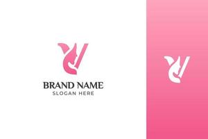 brief schoonheid gezicht roze logo ontwerp vector