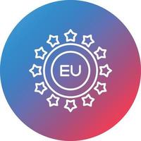 EU lijn helling cirkel achtergrond icoon vector