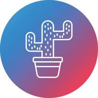 cactus lijn helling cirkel achtergrond icoon vector