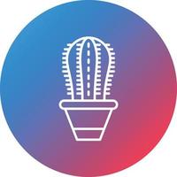 cactussen lijn helling cirkel achtergrond icoon vector