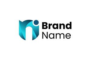 brief n logo helling geschikt voor bedrijf of persoonlijk vector