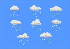 illustratie vector grafisch van een wolk met regendruppels Aan blauw achtergrond