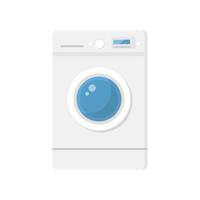 het wassen machine vlak ontwerp vector illustratie. wasserij onderhoud kamer vector illustratie.